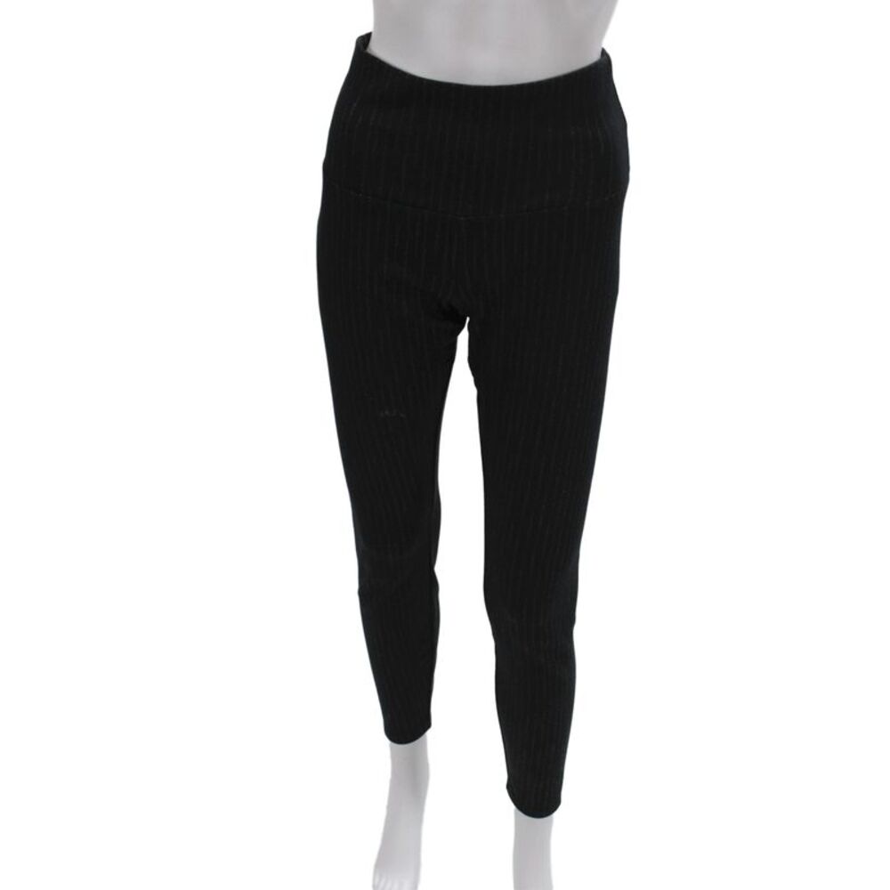 Lysse Women Ankle Leggings Black Pinstripe Size S